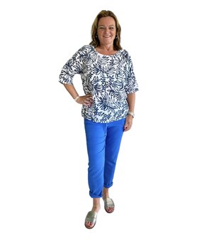 Blouse Ilja (Blauw/wit)