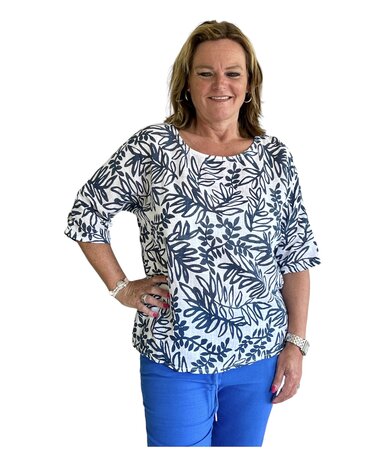 Blouse Ilja (Blauw/wit)